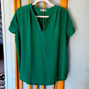 Pleione Pullover Notch Neck Blouse Size L